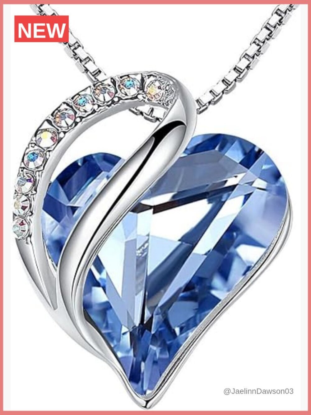 Infinity Love Birthstone Heart Crystal Pendant Necklace, Silver, 18" + 2"